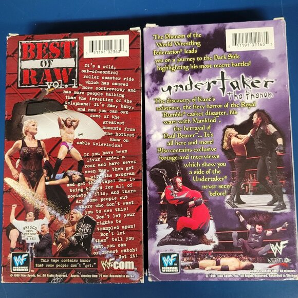 Lot of 2 Vintage Wrestling VHS Tapes Best of RAW & The Undertaker - Picture 2 of 2